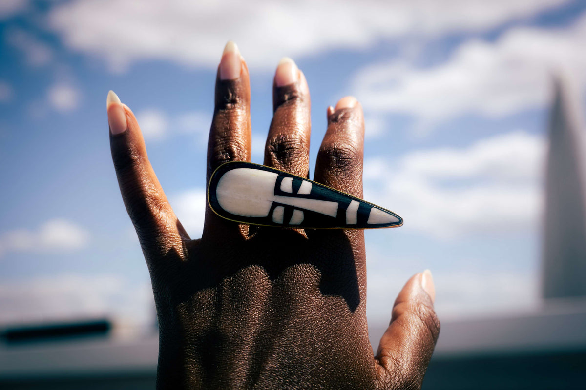 Tribal Mask Inlay Ring
