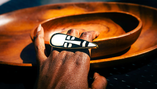 Tribal Mask Inlay Ring