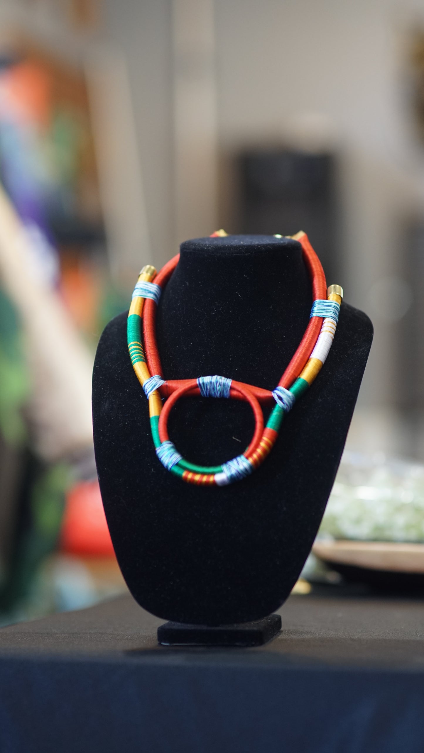 Multi-Color Hand Wrapped Necklace