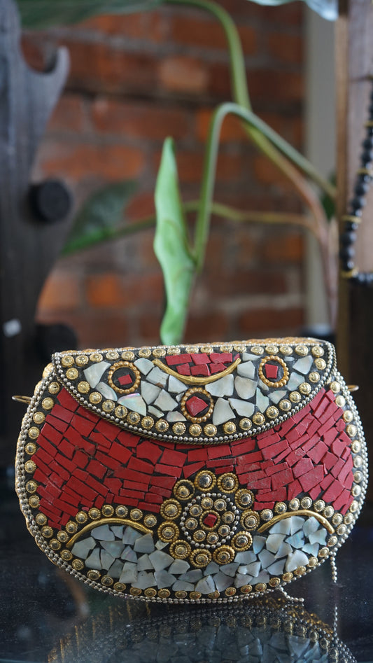 Mosaic Clutch Red