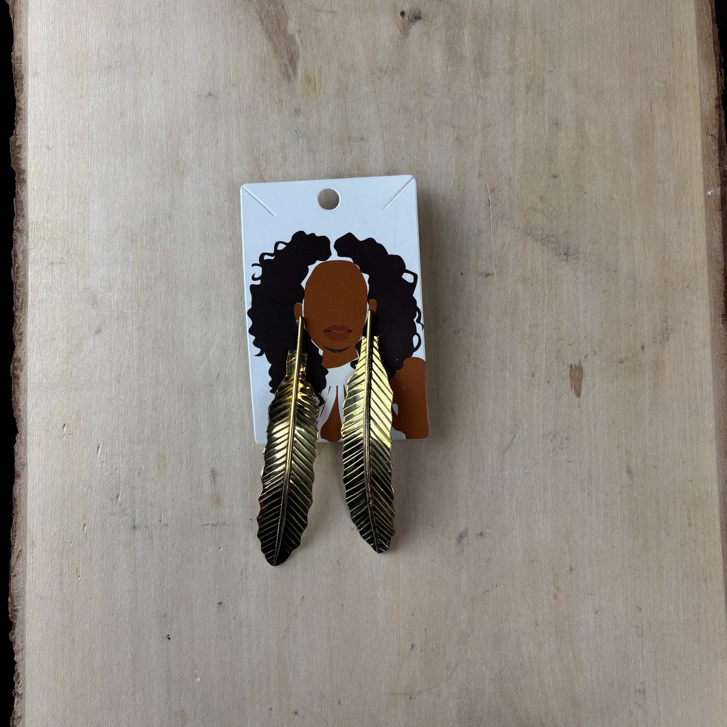 Gold Feathered Earrings