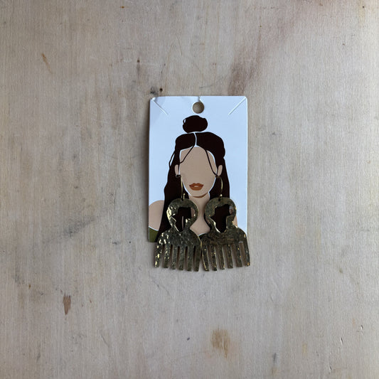 Afro Comb Earring