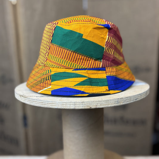 Kids African Print Bucket Hat Yellow