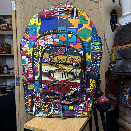 Oversized African Printed Backpack Pattern