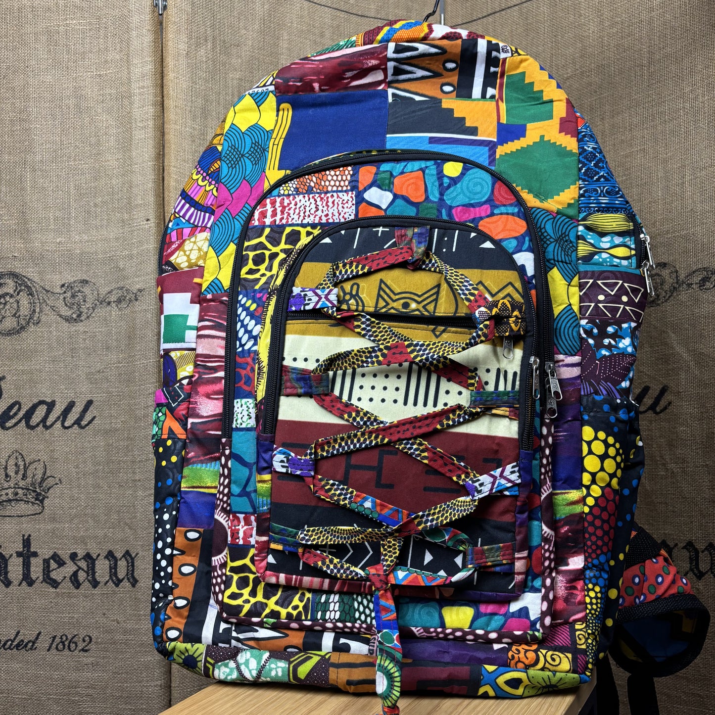 Oversized African Printed Backpack Pattern