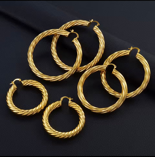 Cute Jawn Textured Hoop Earrings (2 sizes available)