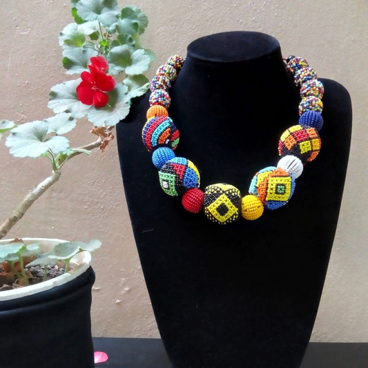 Multi-Color Ndebele Ball Necklace