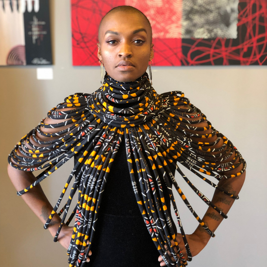 MudCloth Ankara Rope Cape