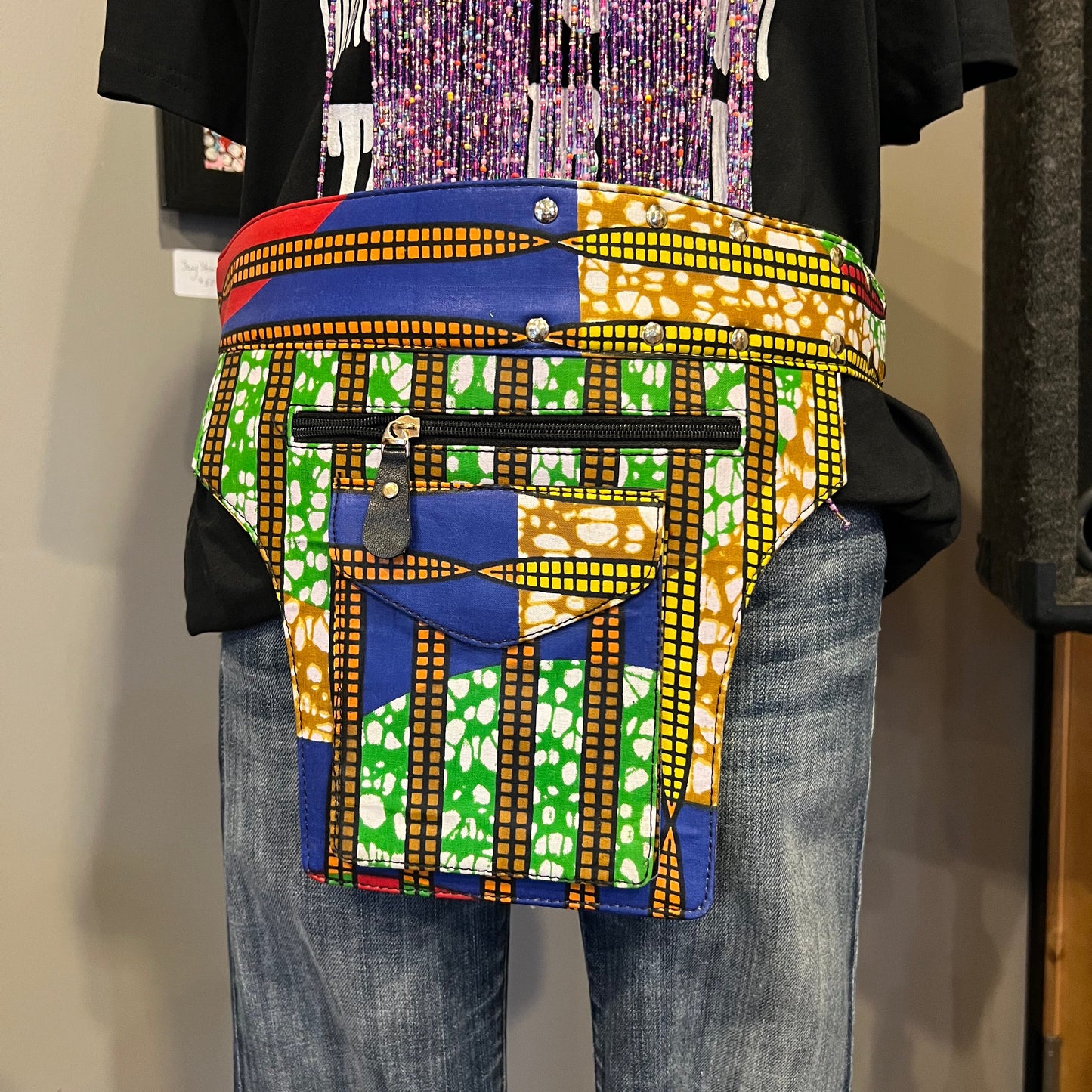 African Ankara Fabric Belt Multicolor