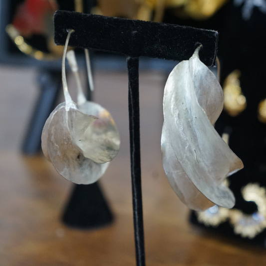 Extra Large Silver Fulani Earring (Spring Edition)