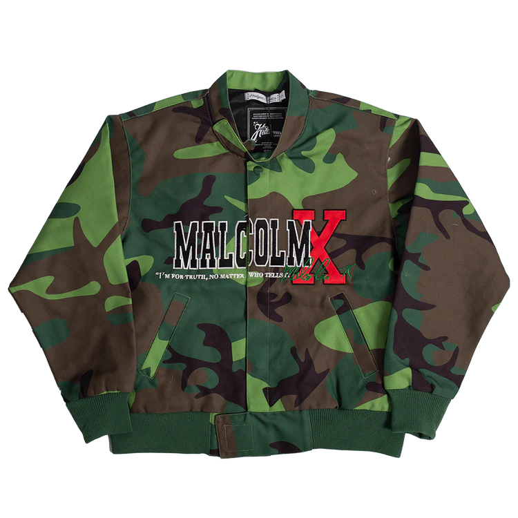 Malcolm X Camo Racing Jacket – Art & Soul Gallery and Boutique