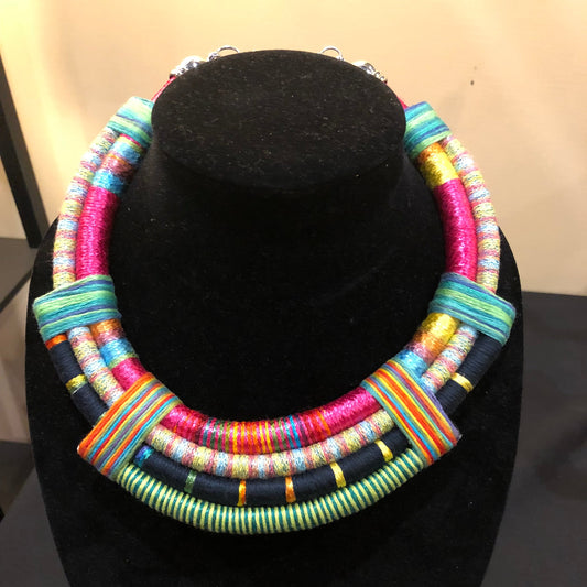 Multi-Color Amazon Hand Wrapped Necklace