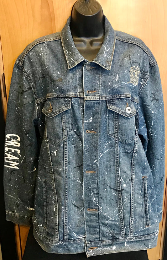 "HUSTLE" Custom Denim Jacket