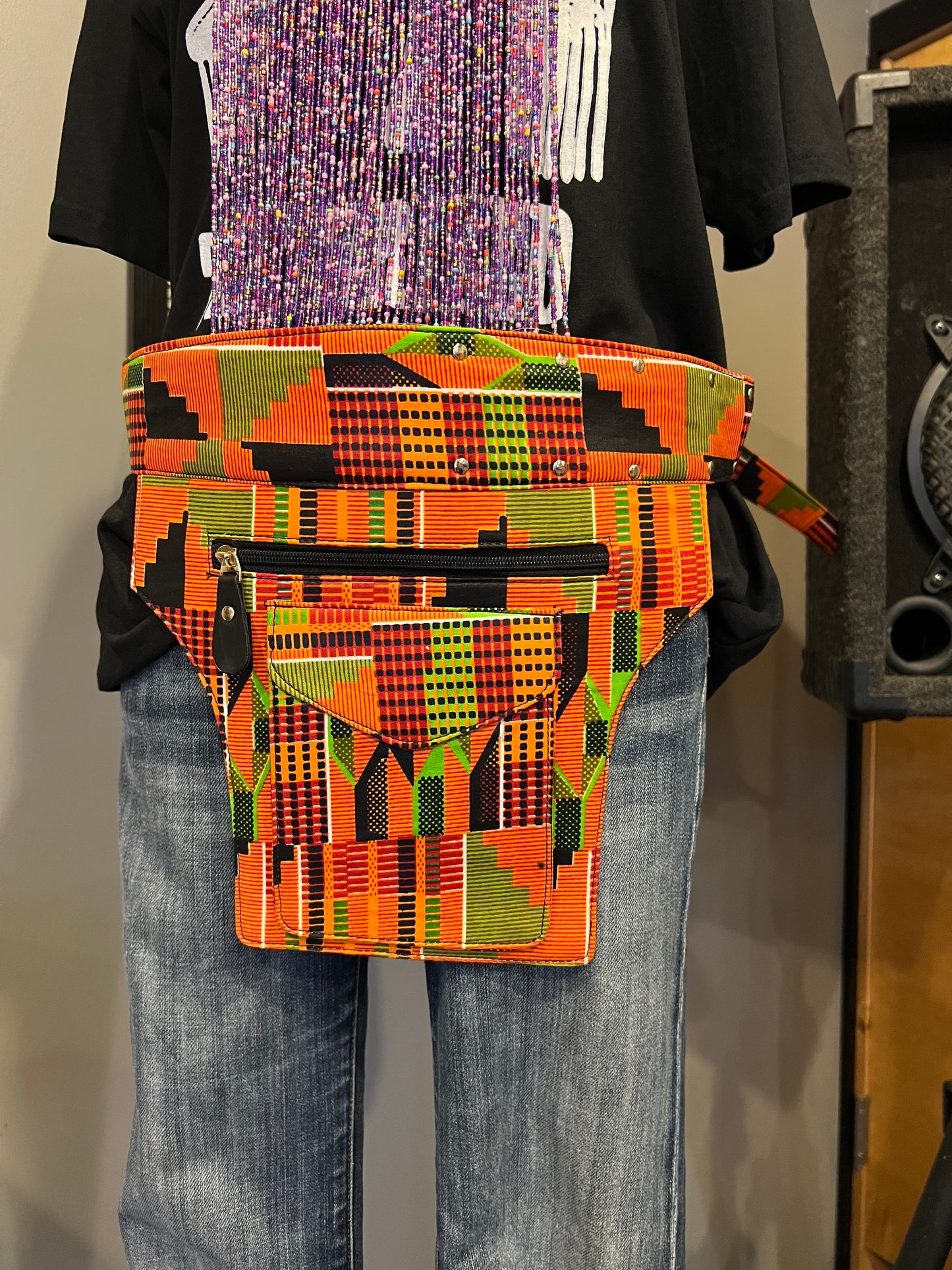 African Ankara Fabric Belt Bag